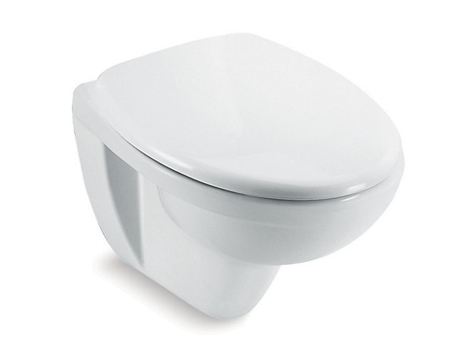 Kohler - Patio™  Wall Hung Toilet With Quiet-close™ Seat And Cover In White Available With Pureclean™ Seat In White